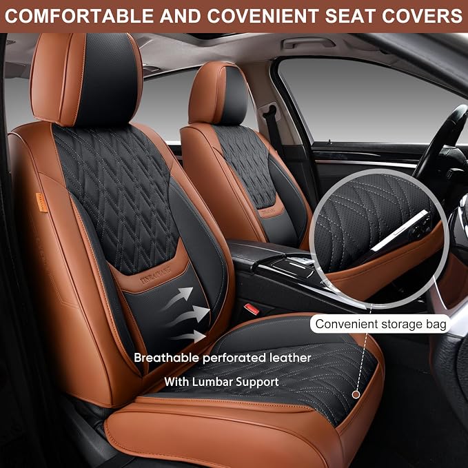 Universal Seat Covers — Full Set — Brown / Black