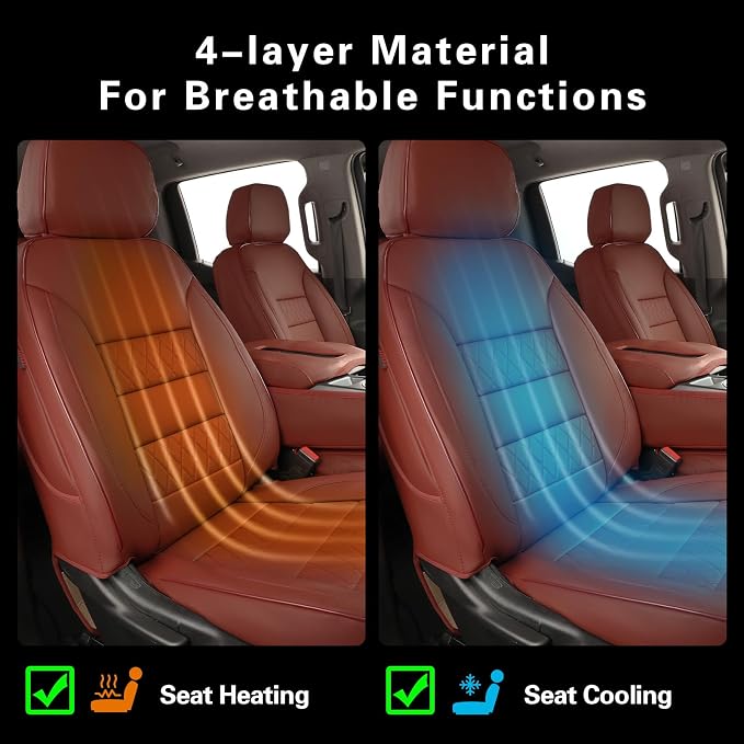 Faux Leather Seat Covers for Chevrolet Silverado — Burgundy