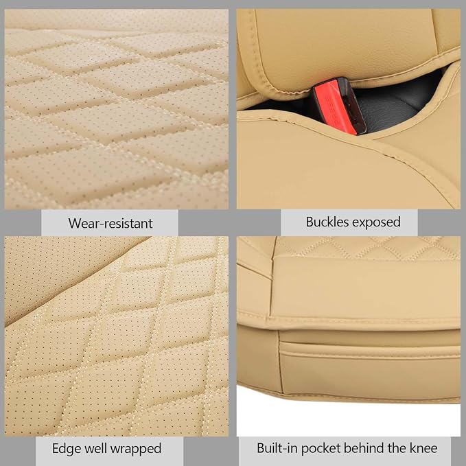 Car Seat Covers — Front Seat — Beige