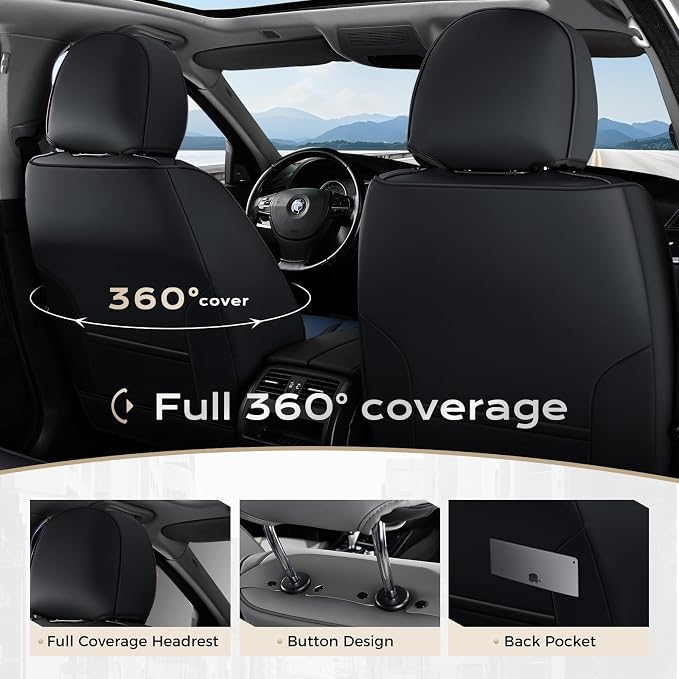 Universal Seat Covers — Full Set — Black / Blue