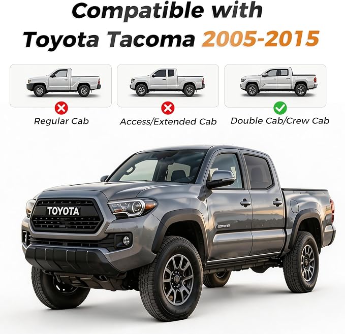 Faux Leather Seat Covers for Toyota Tacoma — Full Set — Black