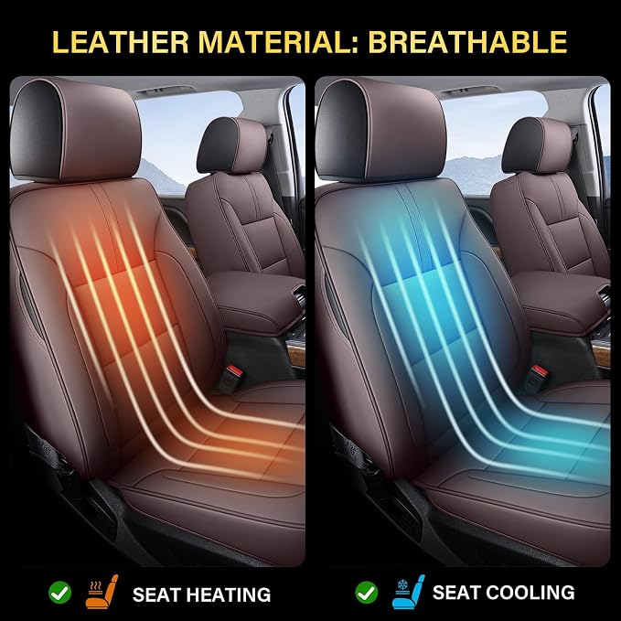 Faux Leather Seat Covers for Chevrolet Silverado / GMC Sierra — Full Set — Brown