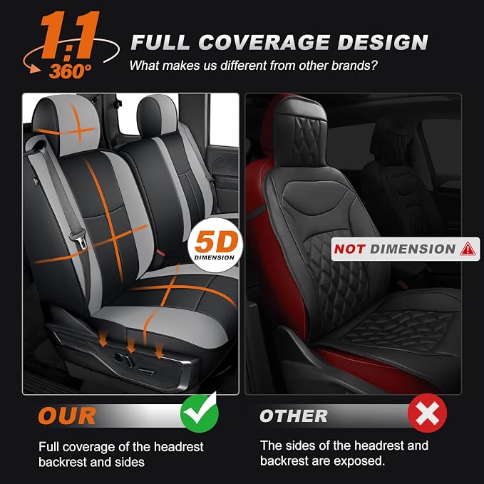 Seat Covers for Chevrolet Silverado / GMC Sierra — Full Set — Black / Gray
