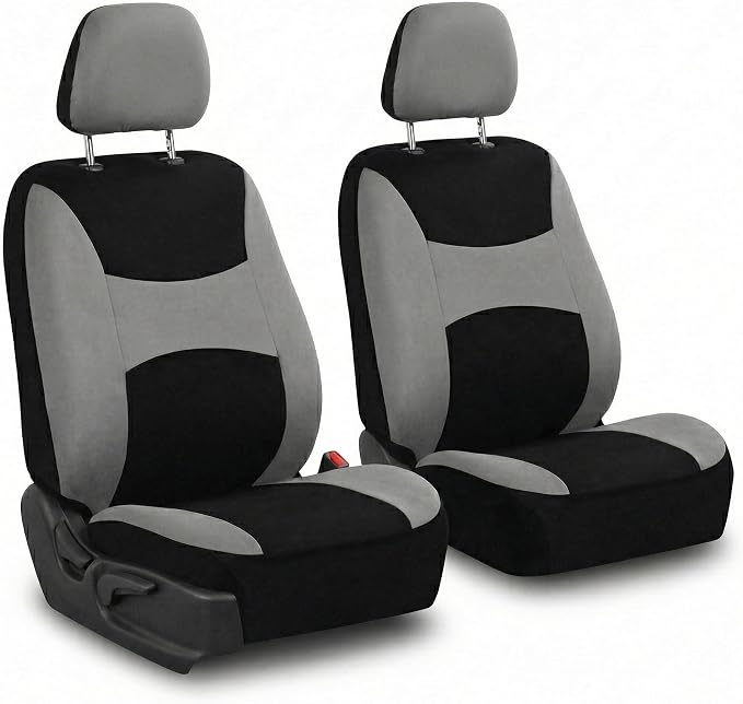 Universal Fabric Seat Covers — Front Seat — Gray
