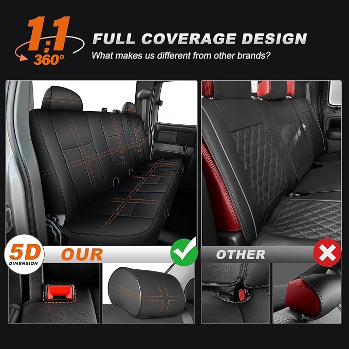 Faux Leather Seat Covers for Chevrolet Silverado / GMC Sierra — Full Set — Black