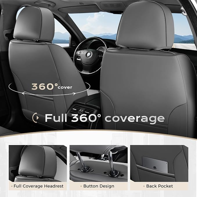 Universal Seat Covers — Full Set — Gray