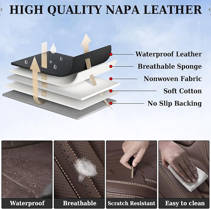 Universal Seat Covers — Full Set — Coffee