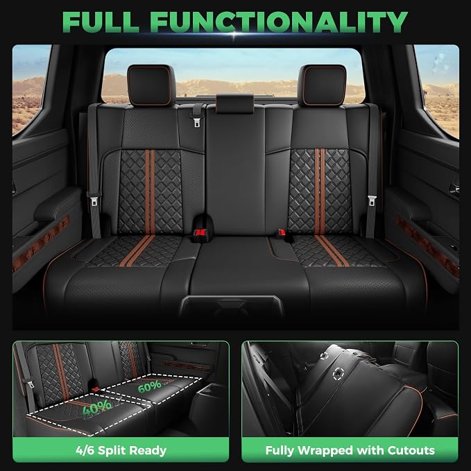 Seat Covers for Toyota Tacoma — Full Set — Black / Brown