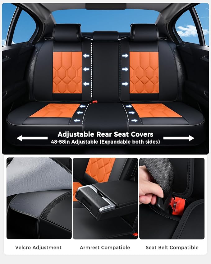 Universal Seat Covers — Black / Orange