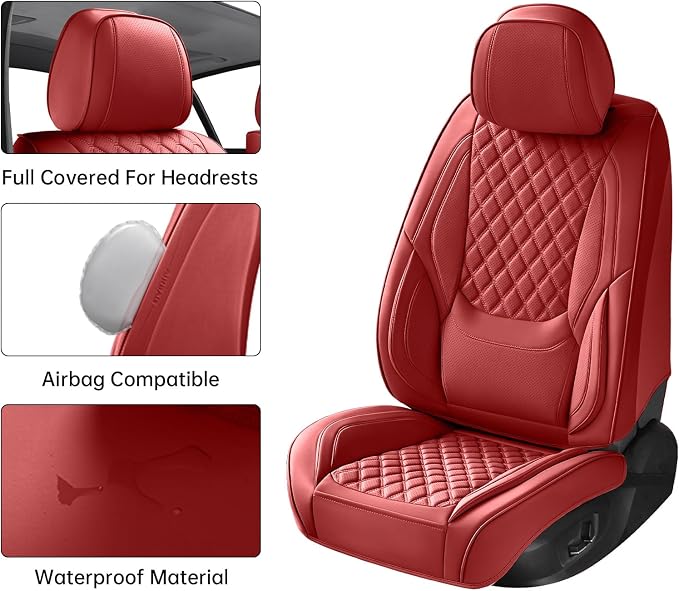 Universal Seat Covers — Full Set — Red