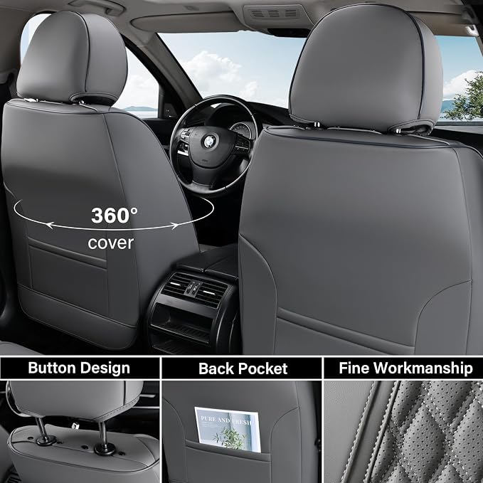 Universal Seat Covers — Full Set — Gray
