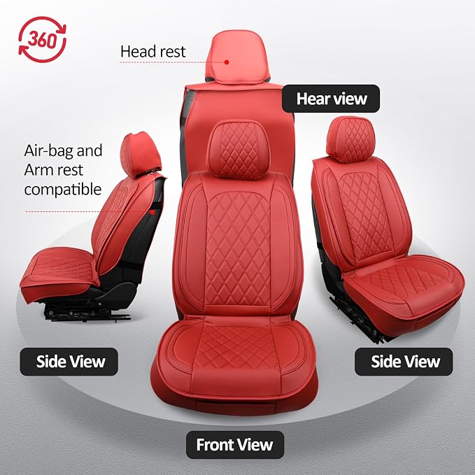 Universal Seat Covers — Full Set — Red