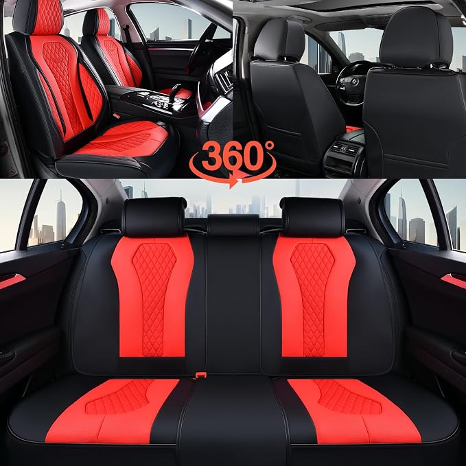 Universal Seat Covers — Full Set — Red