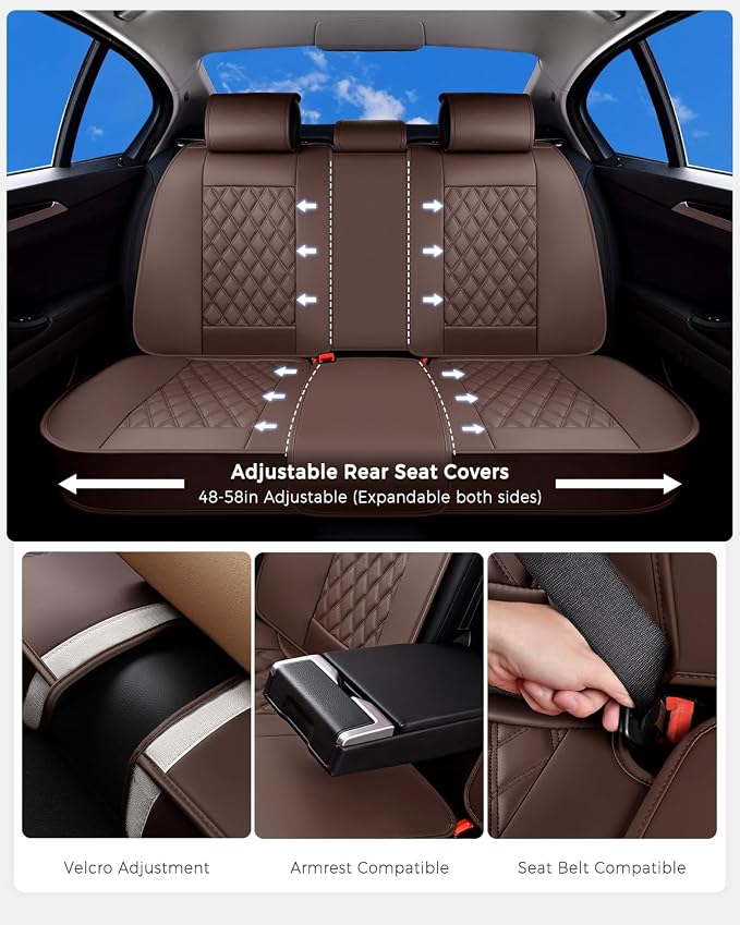 Universal Seat Covers — Full Set — Coffee