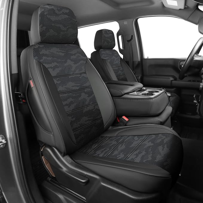 Faux Leather Seat Covers for Chevrolet Silverado — Black / Gray