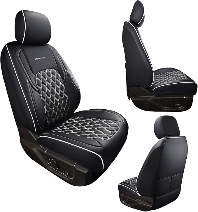 Seat Covers for Chevrolet Silverado / GMC Sierra — Front Seat — Black / White