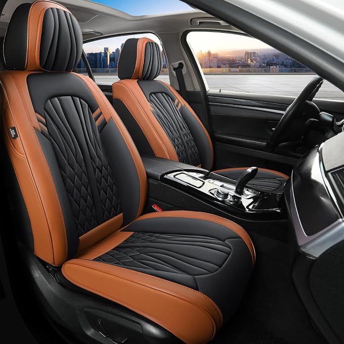 Universal Seat Covers — Full Set — Black / Brown