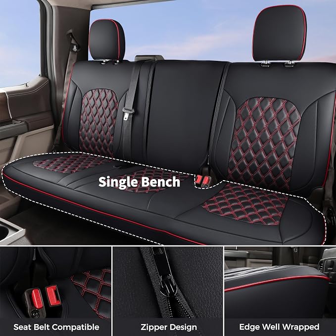 Seat Covers for Jeep Wrangler — Full Set — Black / Red