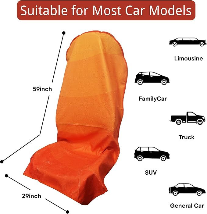 Car Seat Covers — Front Seat — Orange