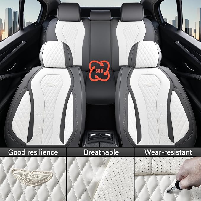 Universal Seat Covers — Full Set — White