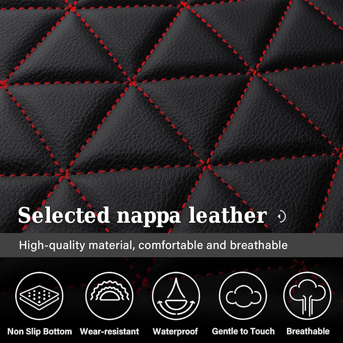 Seat Covers for Multiple Vehicles — Full Set — Black / Red
