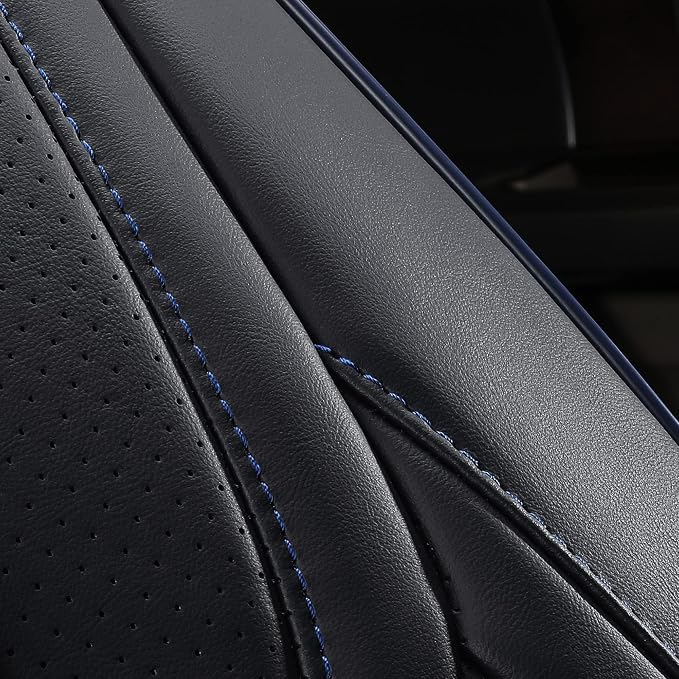 Faux Leather Seat Covers for Jeep Wrangler — Front Seat — Black / Blue