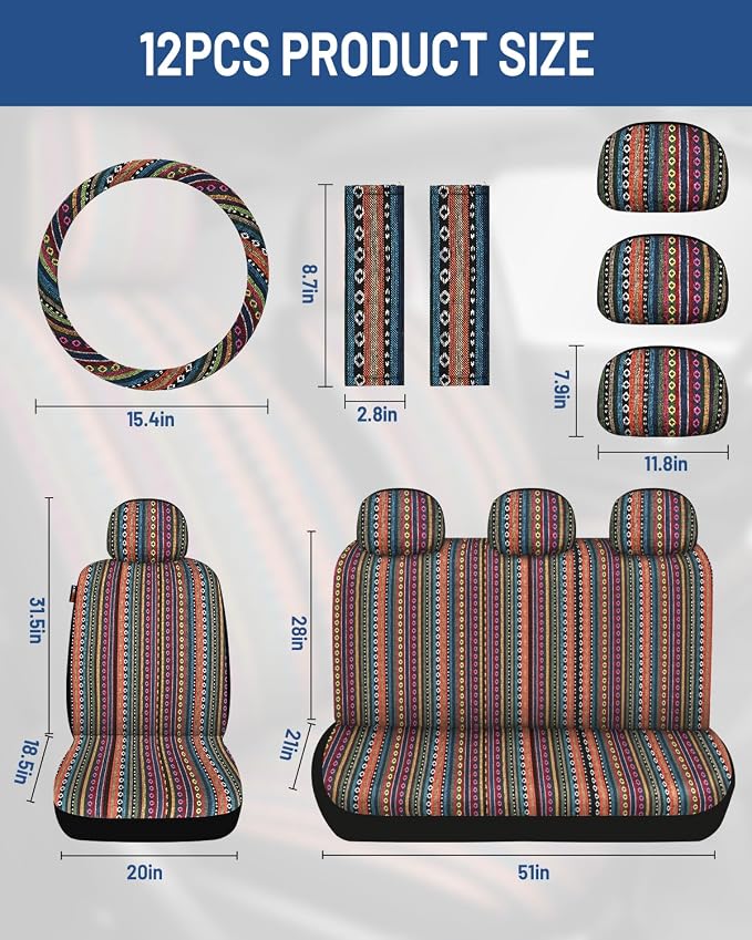 Fabric Car Seat Covers — Front Seat — Orange
