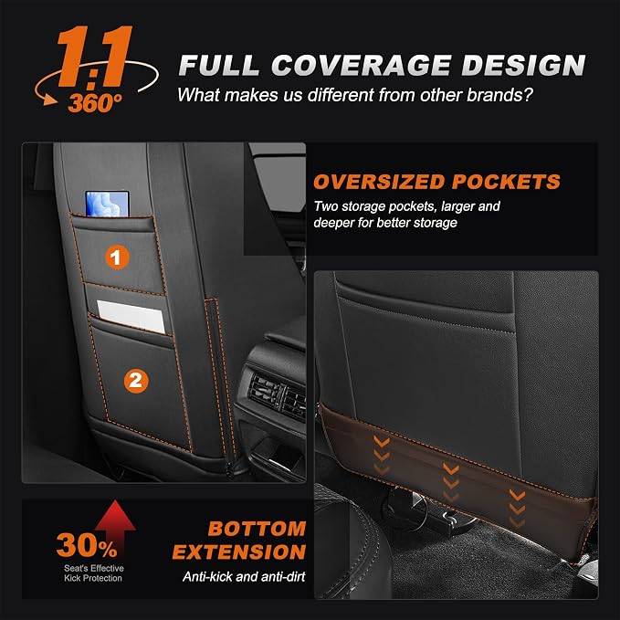 Faux Leather Seat Covers for Honda CR-V — Full Set — Black