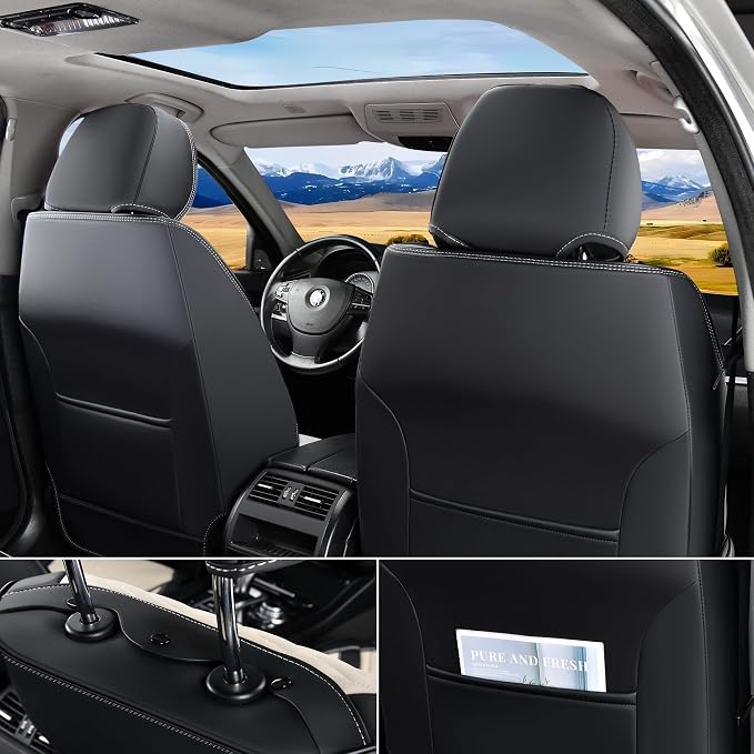 Universal Seat Covers — Full Set — Black / Beige