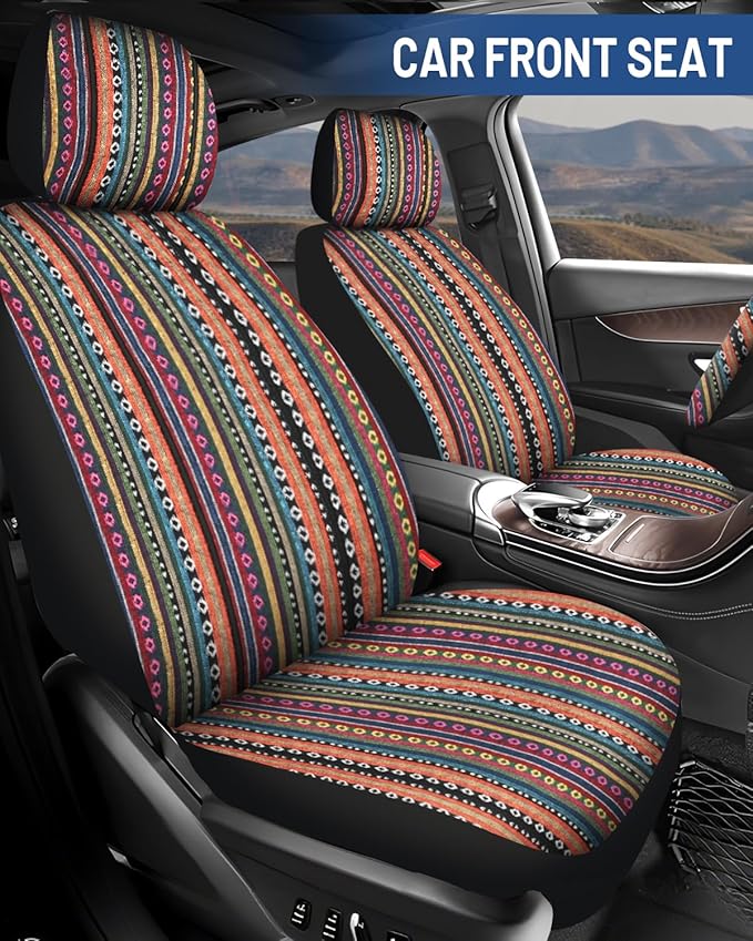 Fabric Car Seat Covers — Front Seat — Orange