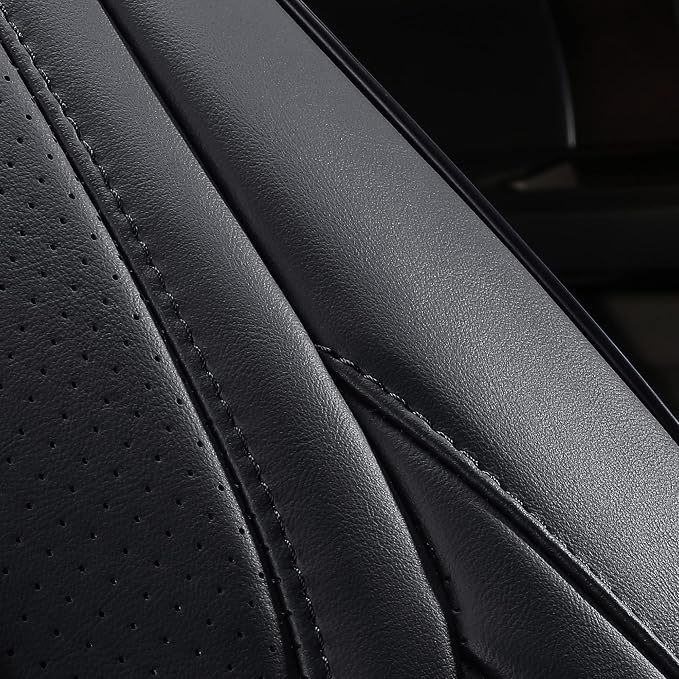 Faux Leather Seat Covers for Jeep Gladiator / Jeep Wrangler — Front Seat — Black