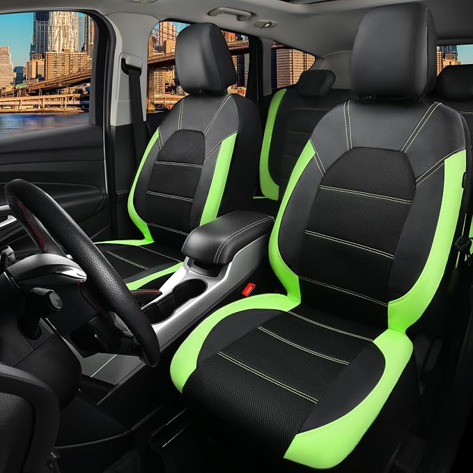 Universal Seat Covers — Full Set — Green / Black