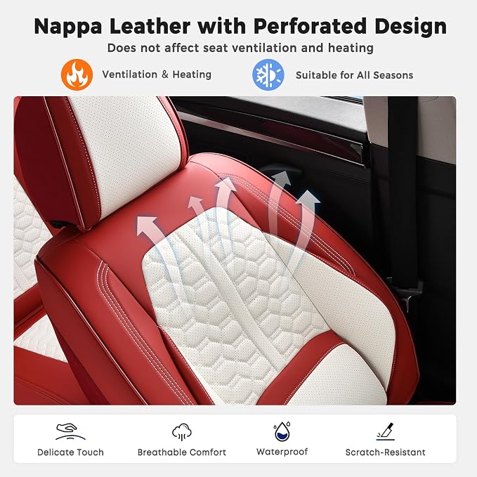 Universal Seat Covers — Front Seat — Red / White