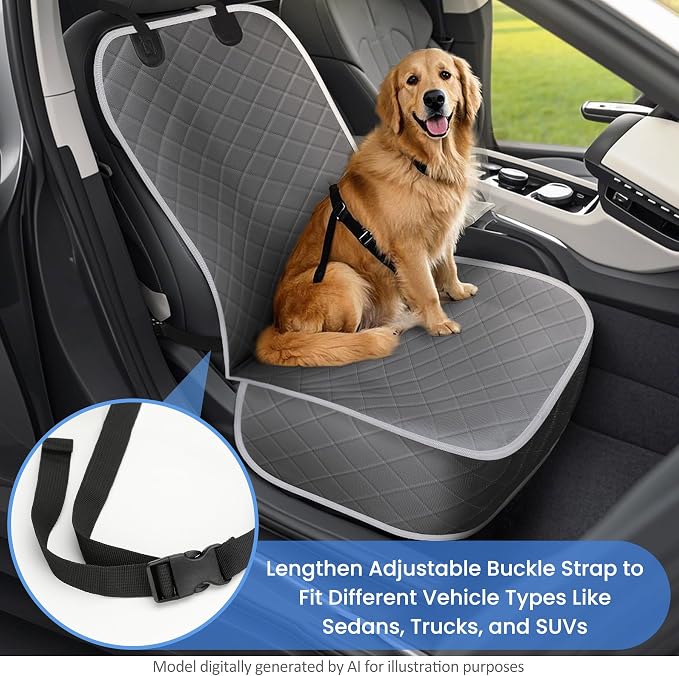Pet Car Seat Protector — Front Seat — Gray