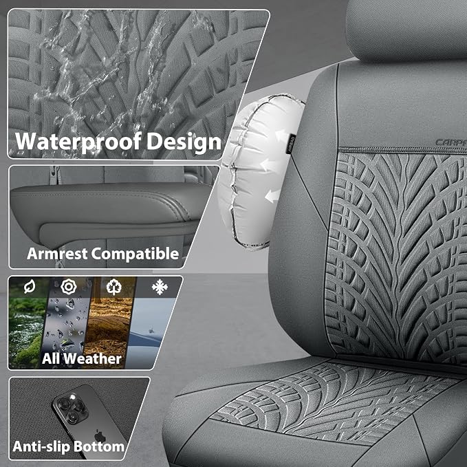 Universal Neoprene Seat Covers — Full Set — Gray