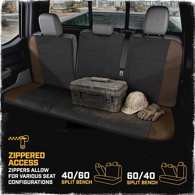 Fabric Seat Covers for Multiple Vehicles — Full Set — Brown