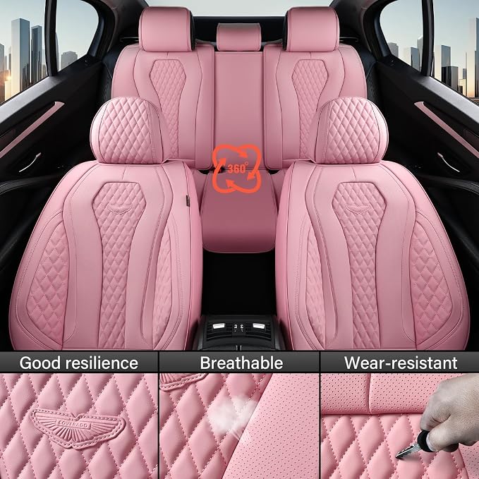 Universal Seat Covers — Full Set — Pink