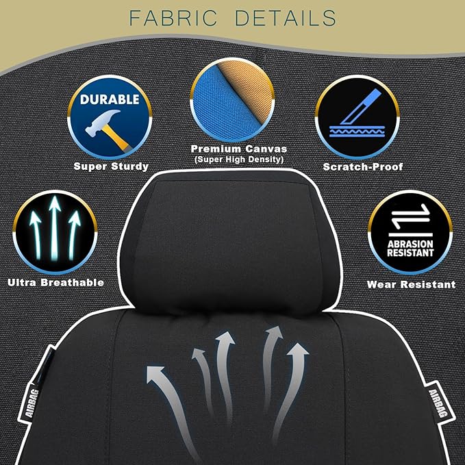 Universal Seat Covers — Front Seat — Black