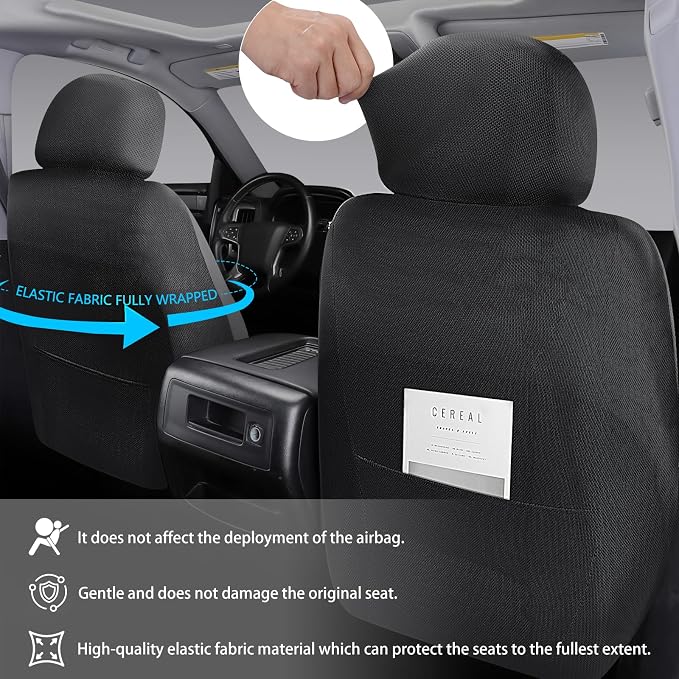 Universal Faux Leather Seat Covers — Full Set — Black / Red