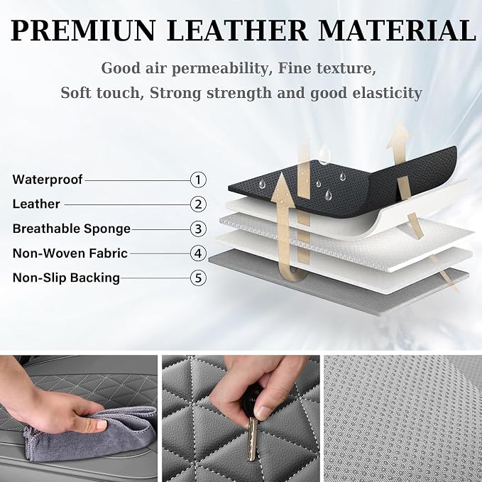 Seat Covers for Multiple Vehicles — Full Set — Gray