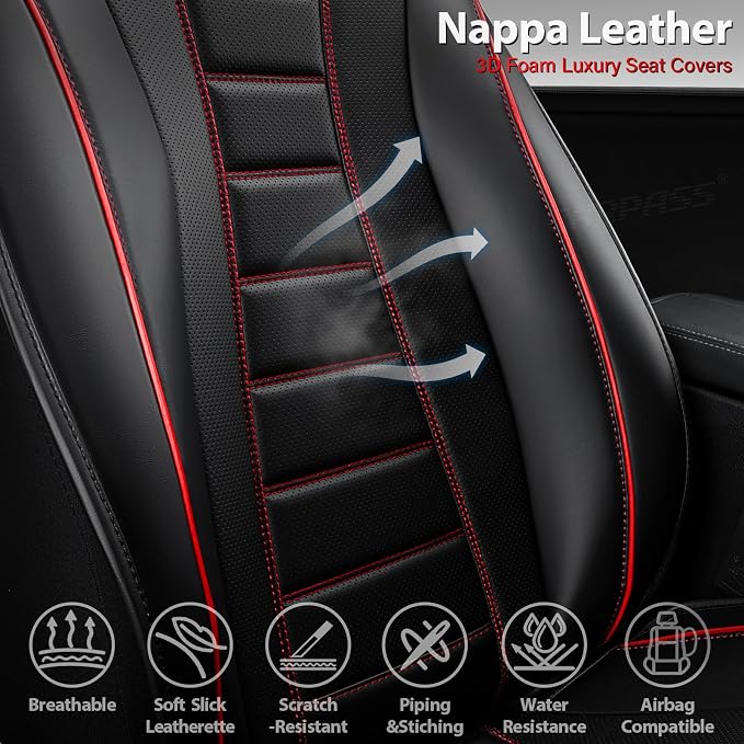 Universal Seat Covers — Front Seat — Black / Red