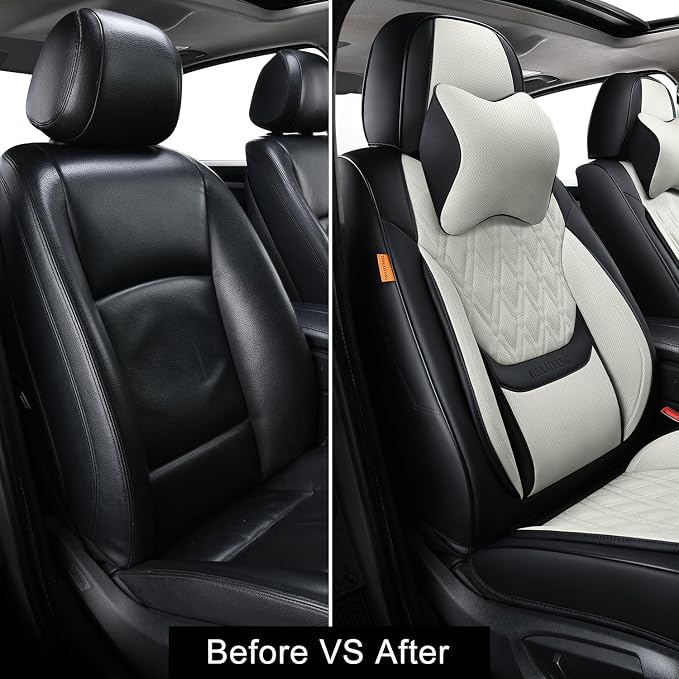 Universal Seat Covers — Front Seat — Black / Beige