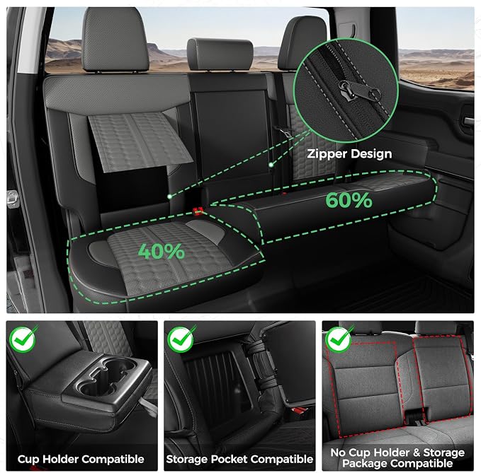 Faux Leather Seat Covers for Chevrolet Silverado / GMC Sierra