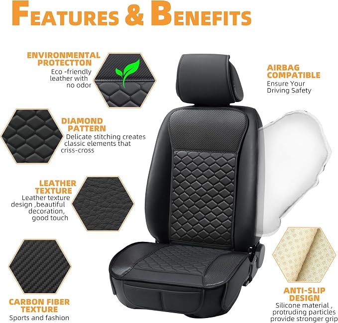 Universal Seat Covers — Front Seat — Black