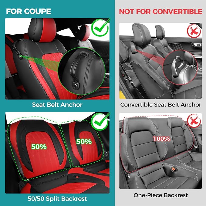 Faux Leather Seat Covers for Ford Mustang — Full Set