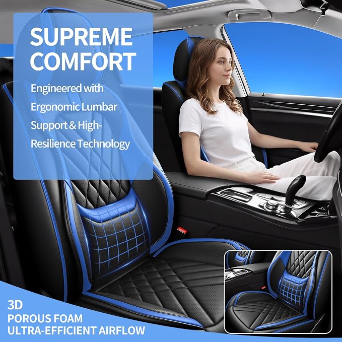 Seat Covers for Nissan Leaf — Full Set — Blue