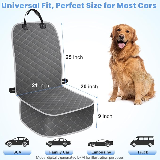 Pet Car Seat Protector — Front Seat — Gray