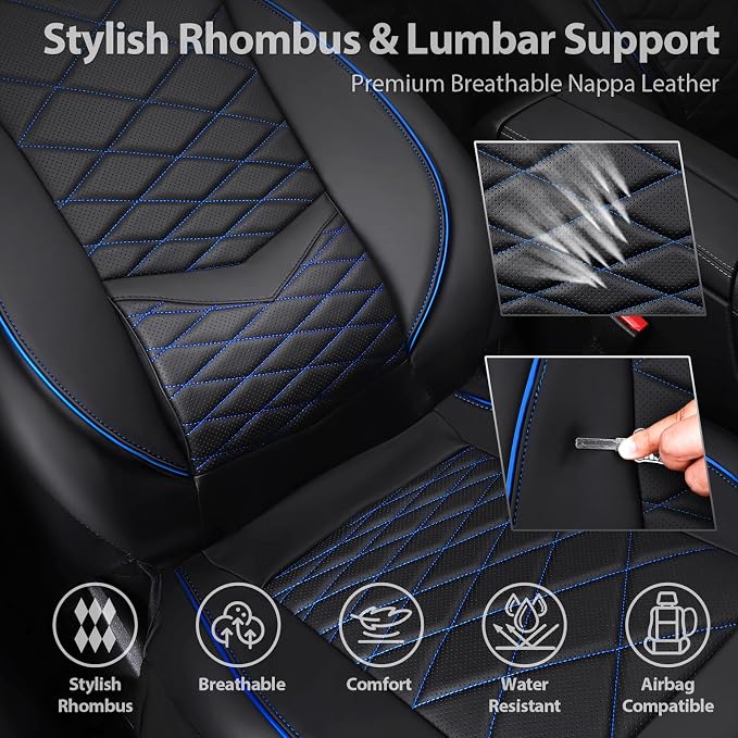 Universal Seat Covers — Front Seat — Black / Blue