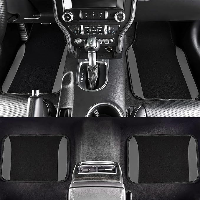 Fabric Car Seat Covers — Full Set — Black / Gray
