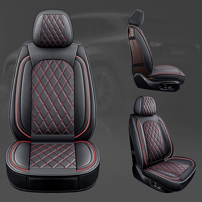 Seat Covers for Multiple Vehicles — Front Seat — Black / Red